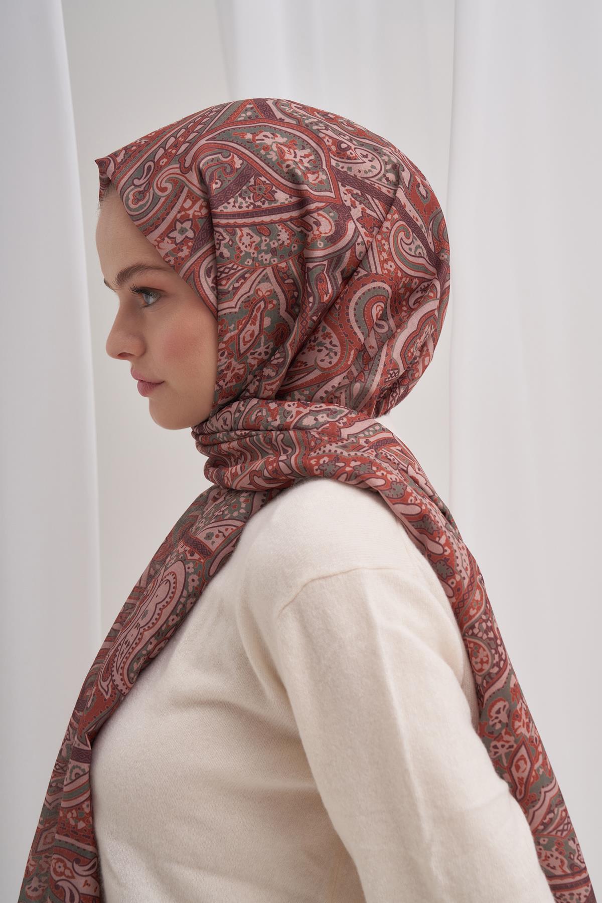 Nilla Pamuklu Şal Ephesus Kiremit