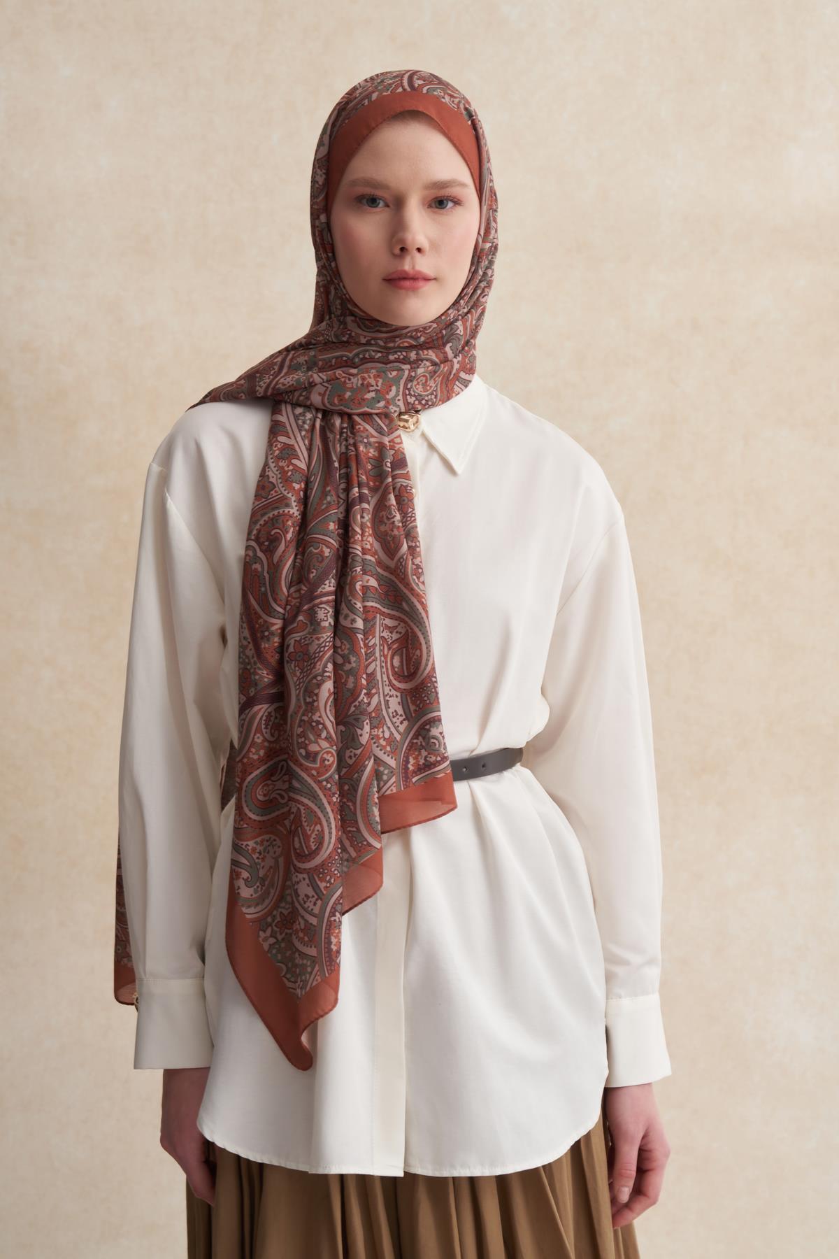 Nilla Pamuklu Şal Ephesus Kiremit