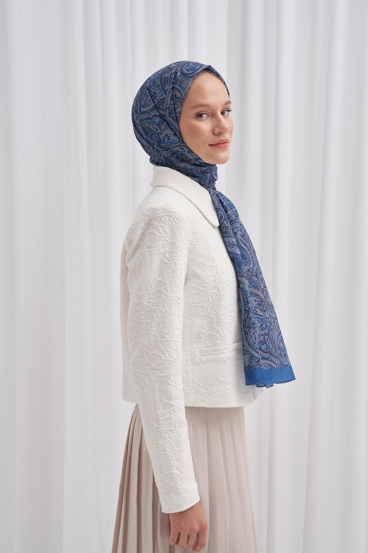 Nilla Pamuklu Şal Ephesus Mavi