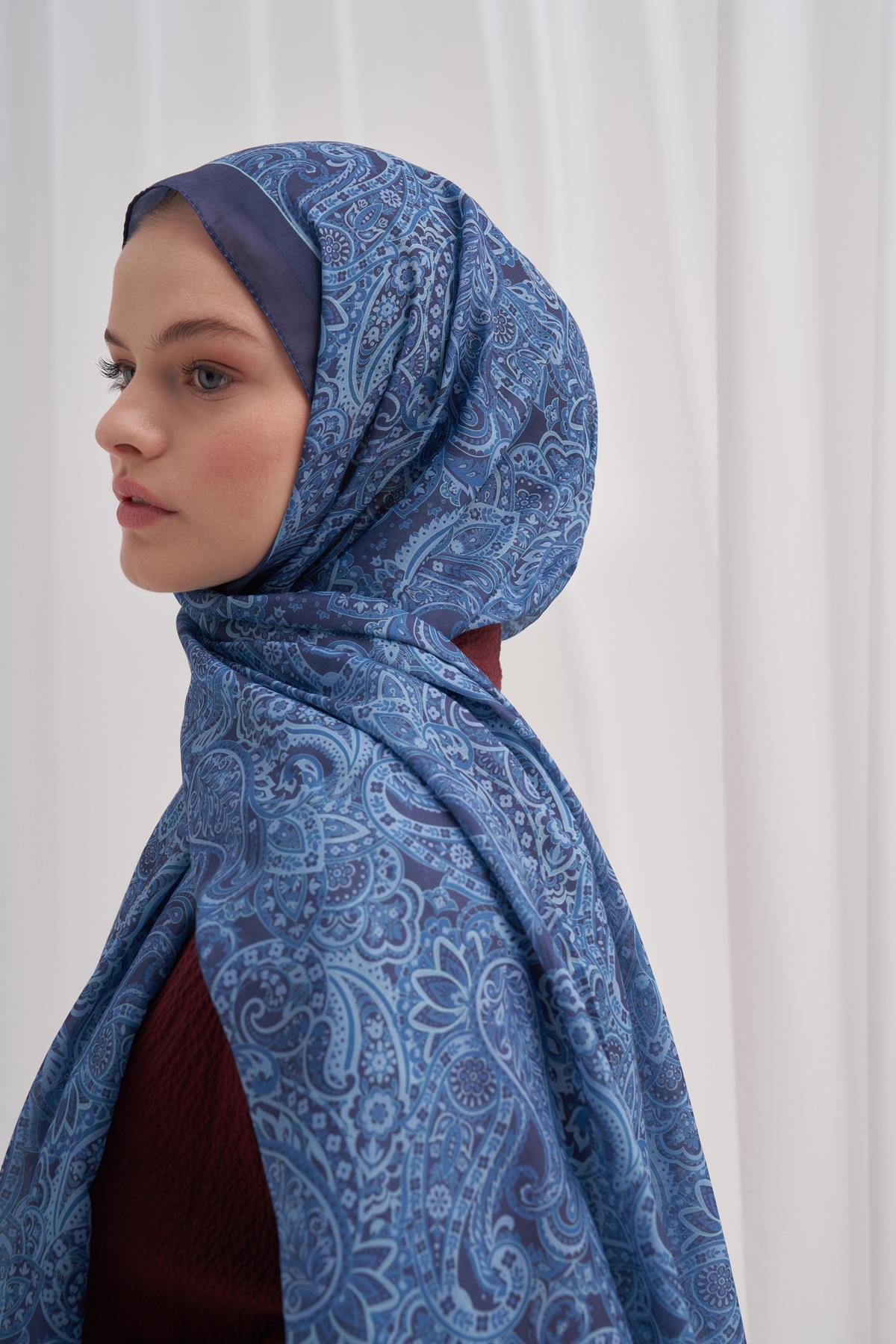 Nilla Pamuklu Şal Mirage Lacivert