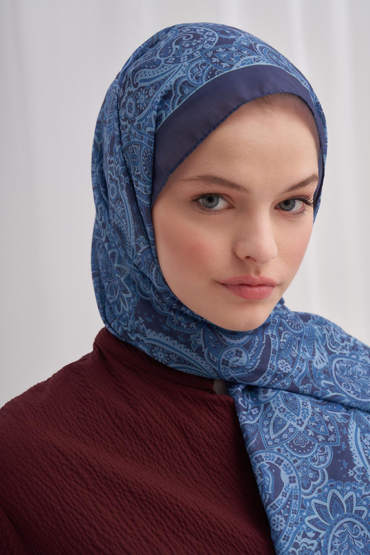 Nilla Pamuklu Şal Mirage Lacivert