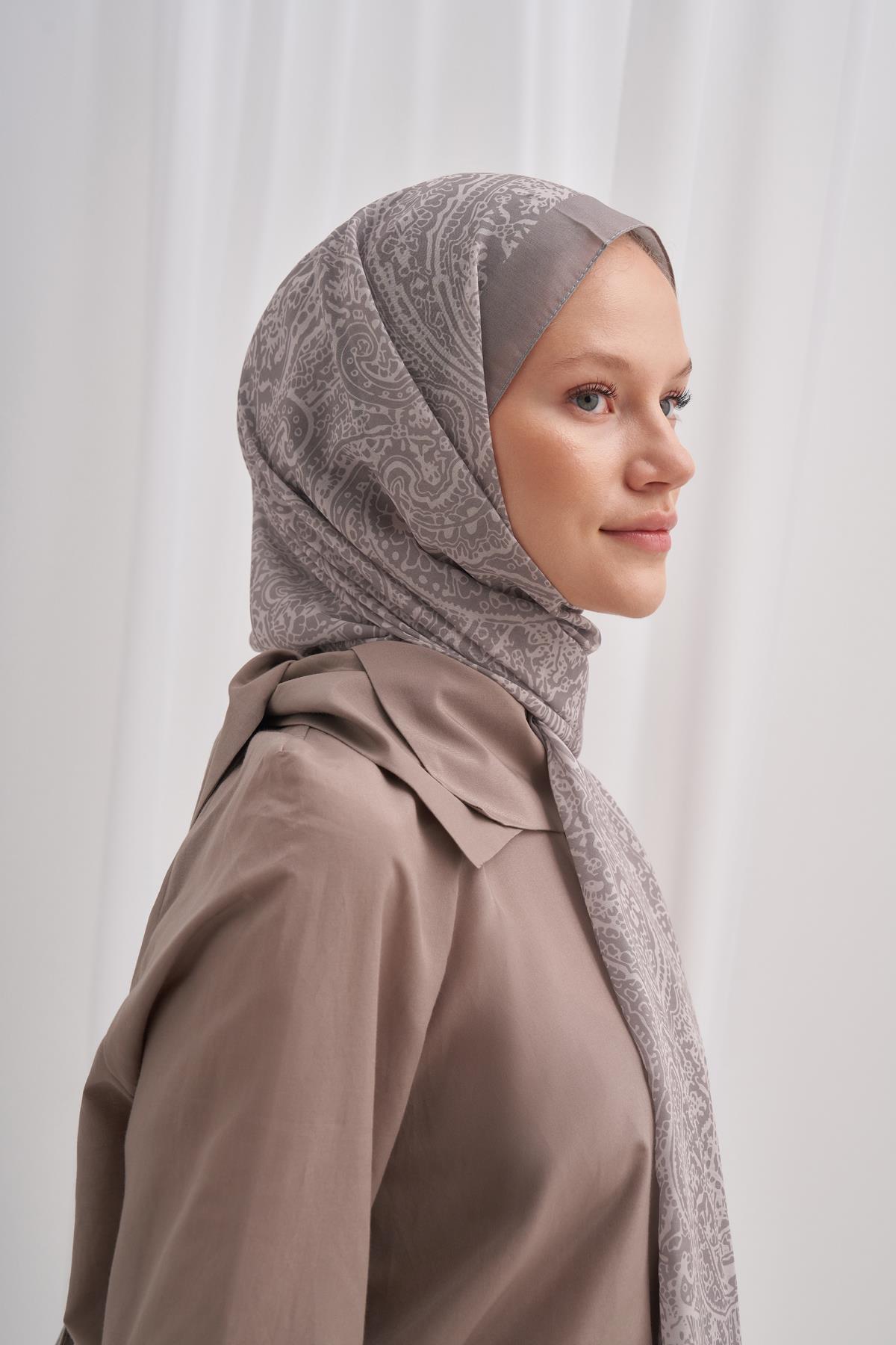 Nilla Pamuklu Şal Mist Açık Gri