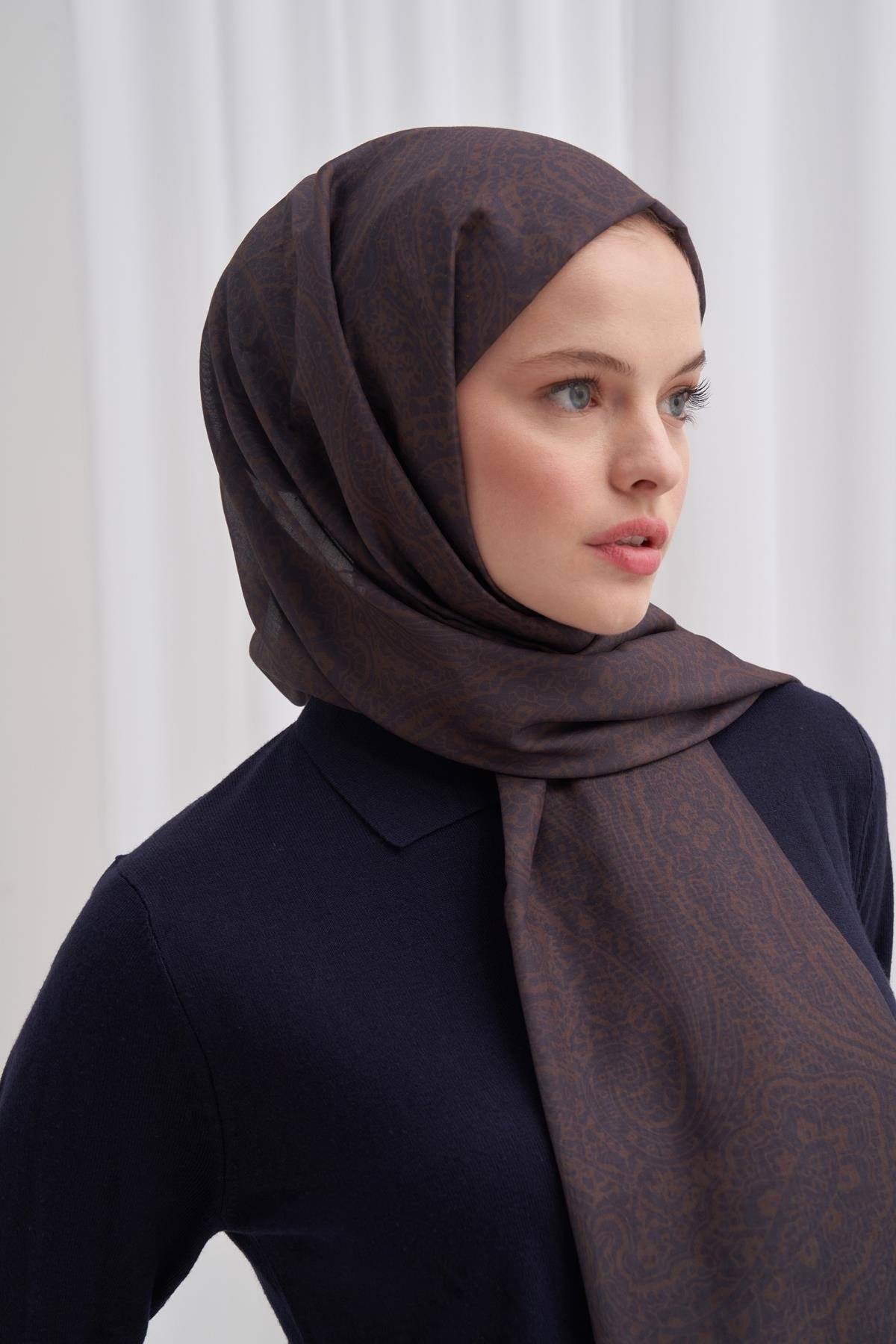 Nilla Pamuklu Şal Mist Kahverengi