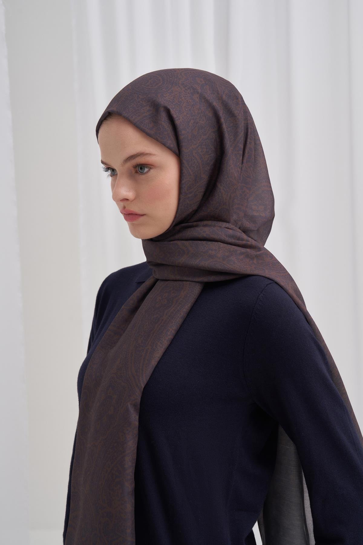 Nilla Pamuklu Şal Mist Kahverengi