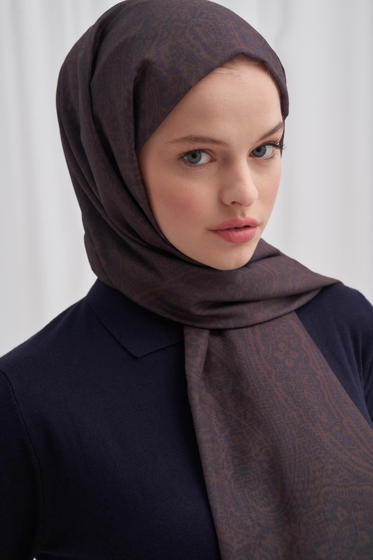 Nilla Pamuklu Şal Mist Kahverengi