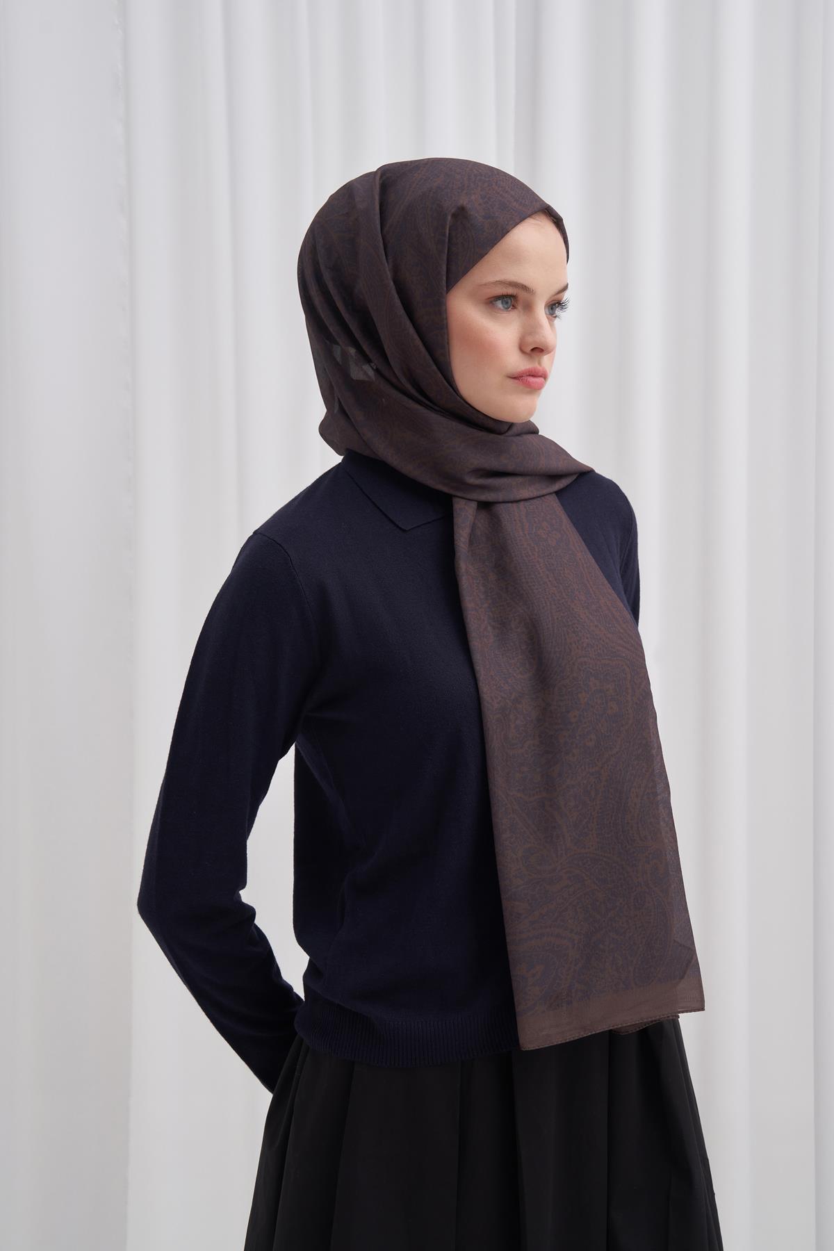 Nilla Pamuklu Şal Mist Kahverengi