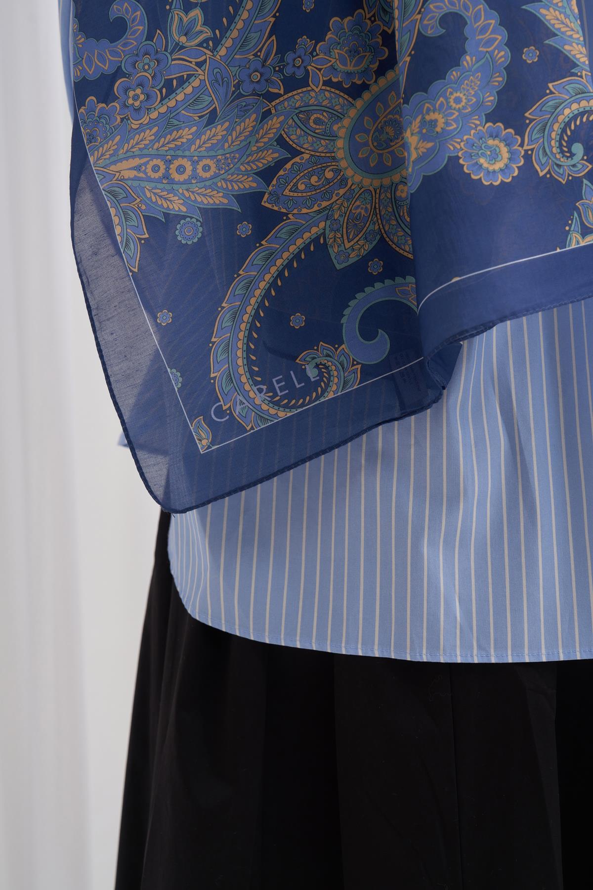 Nilla Pamuklu Şal Mosaic İndigo