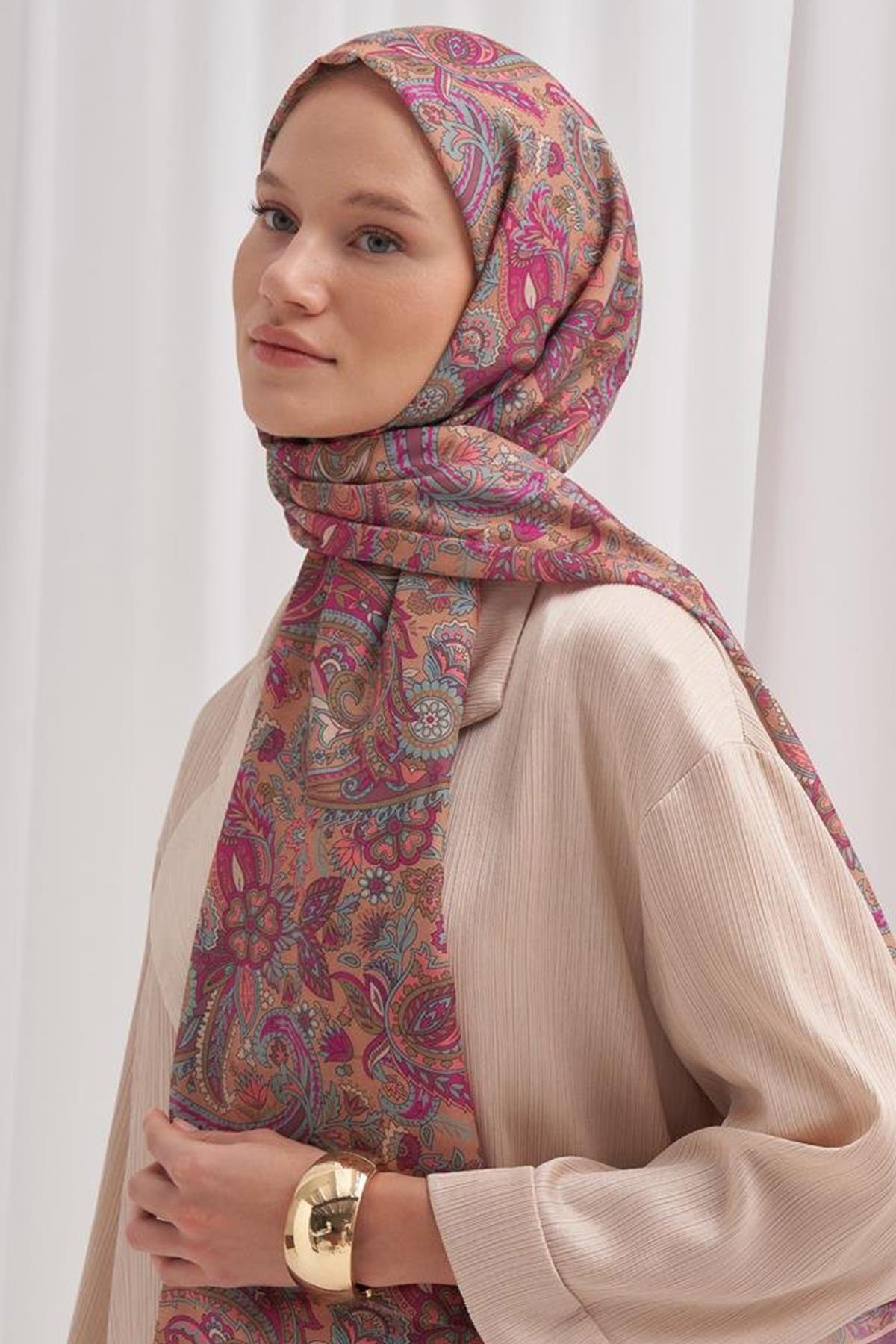 Nilla Pamuklu Şal Nair Mürdüm