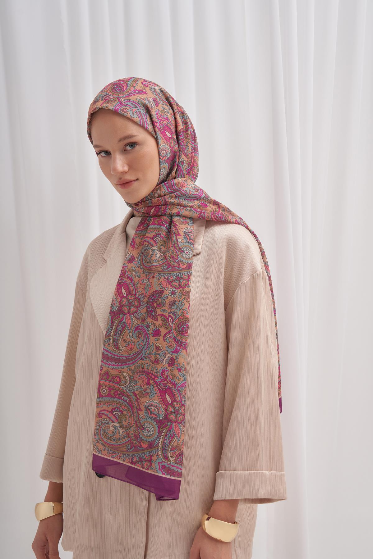 Nilla Pamuklu Şal Nair Mürdüm