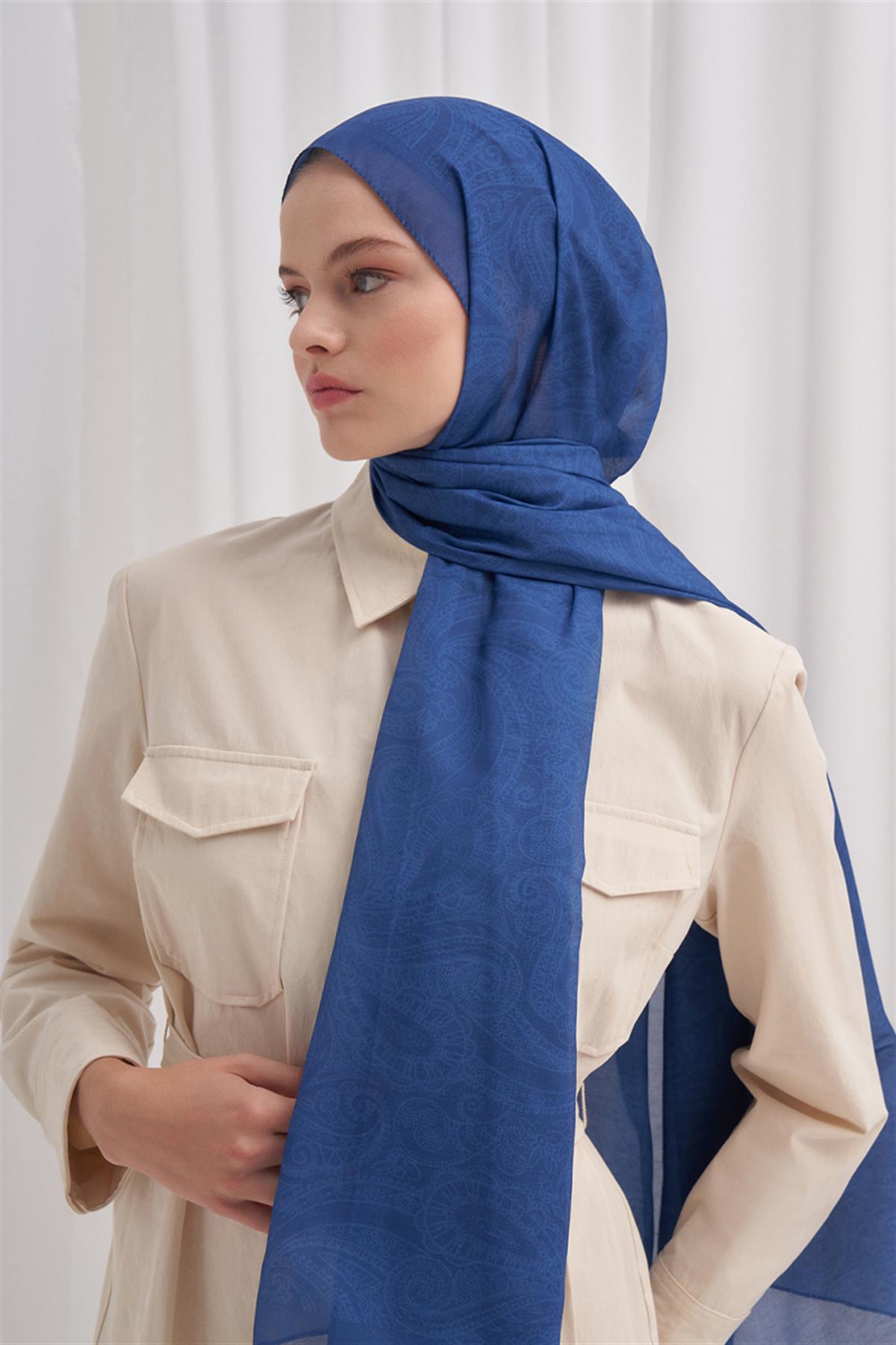 Nilla Pamuklu Şal Ocean İndigo