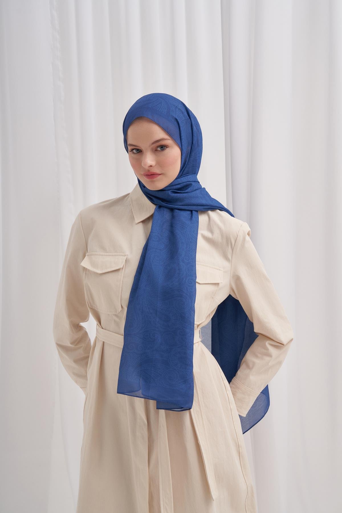 Nilla Pamuklu Şal Ocean İndigo