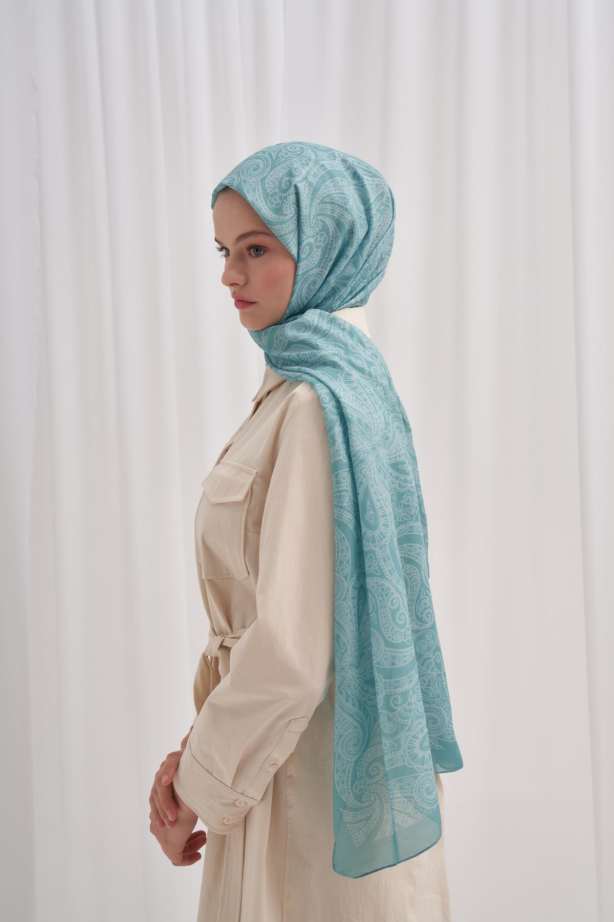 Nilla Pamuklu Şal Ocean Nil Yeşili