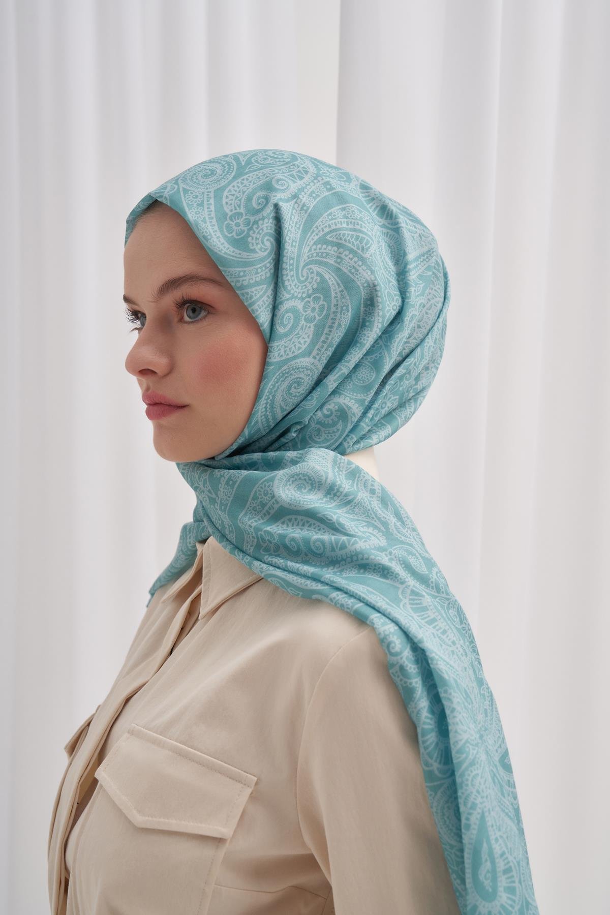 Nilla Pamuklu Şal Ocean Nil Yeşili