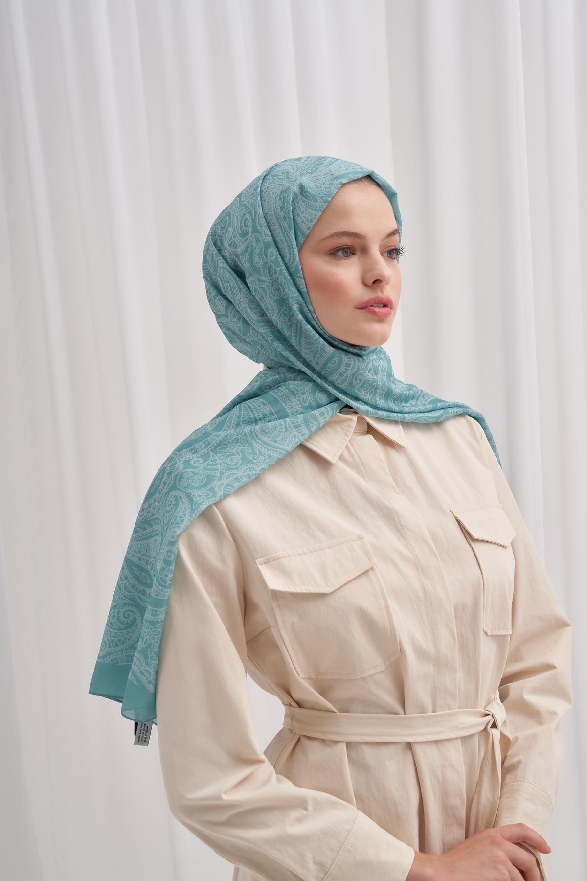 Nilla Pamuklu Şal Ocean Nil Yeşili