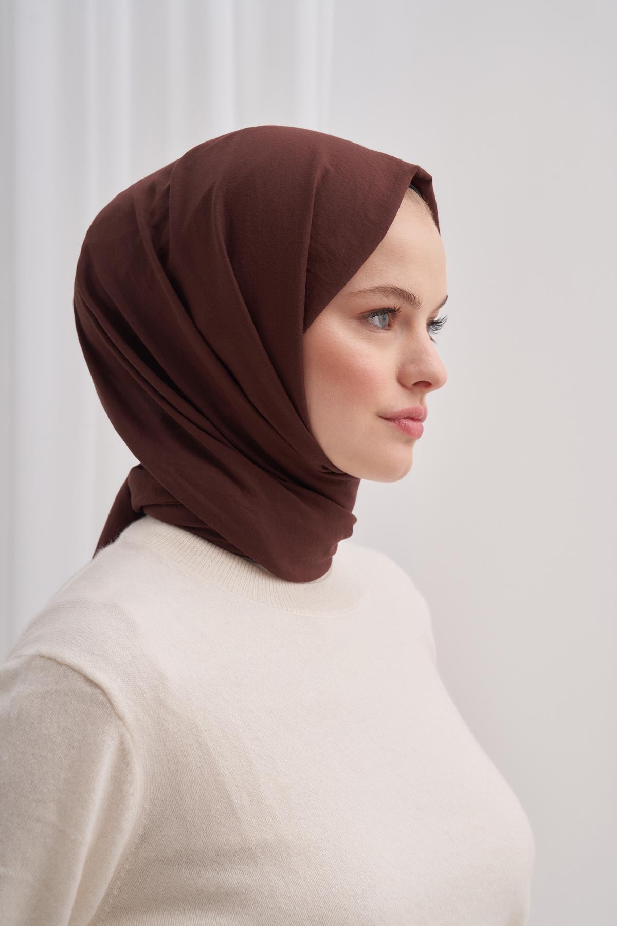 Organik Kırışık  Şal Acı Kahve