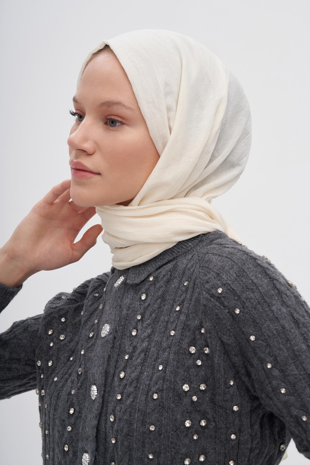 Organik  Kırışık  Şal İnci