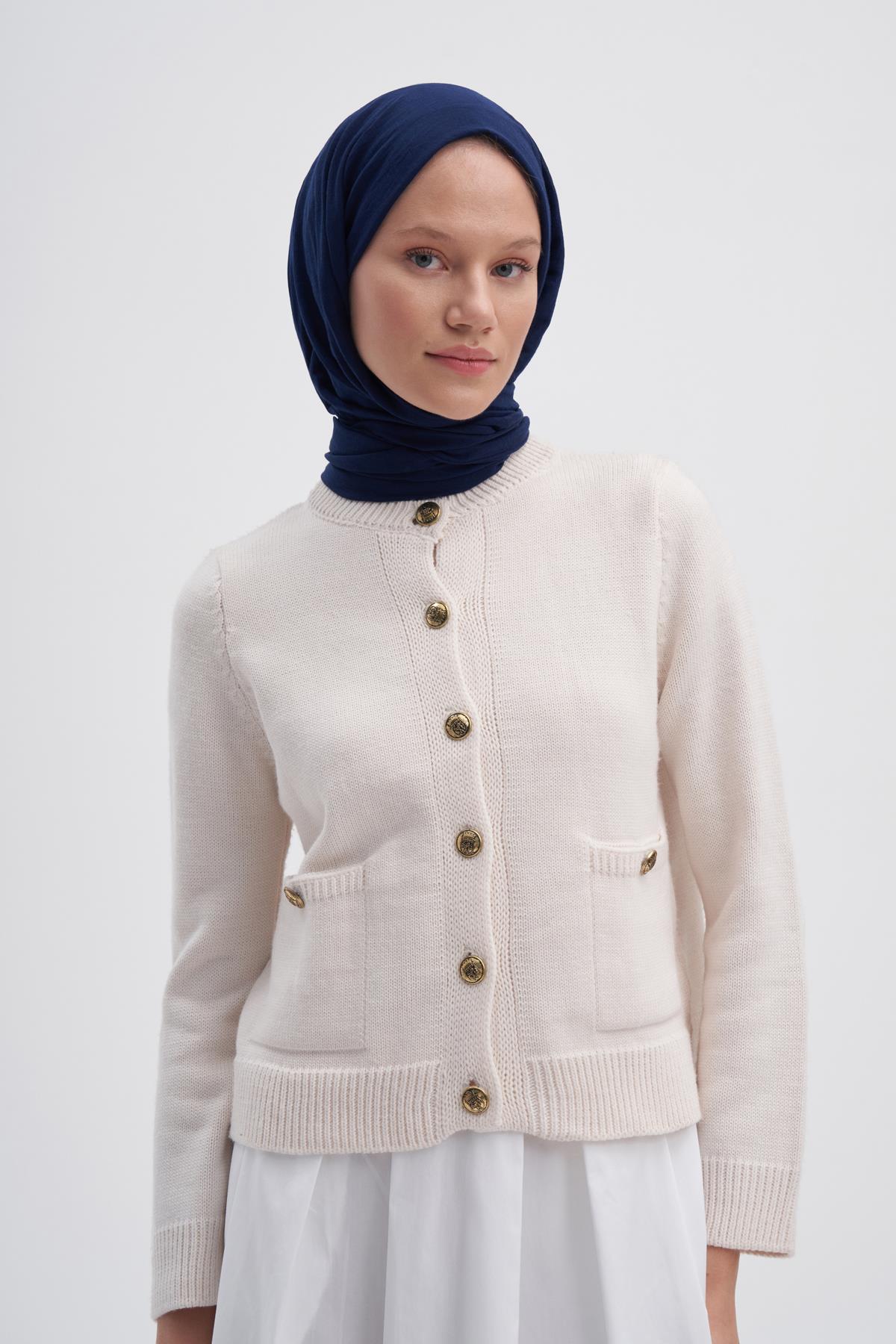 Organik  Kırışık  Şal Koyu Lacivert