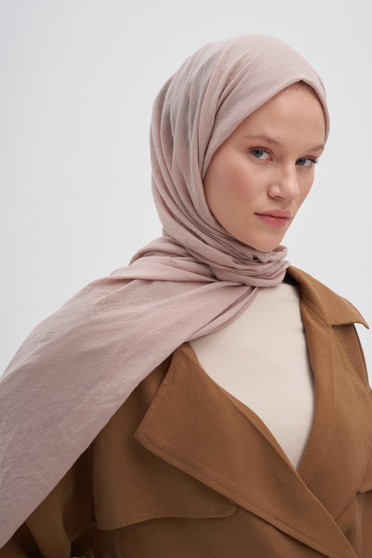 Organik  Kırışık  Şal Krem