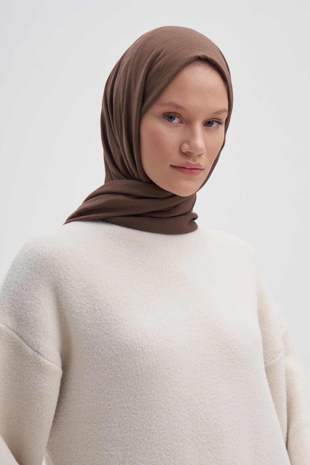 Organik  Kırışık  Şal Küllü Kahve