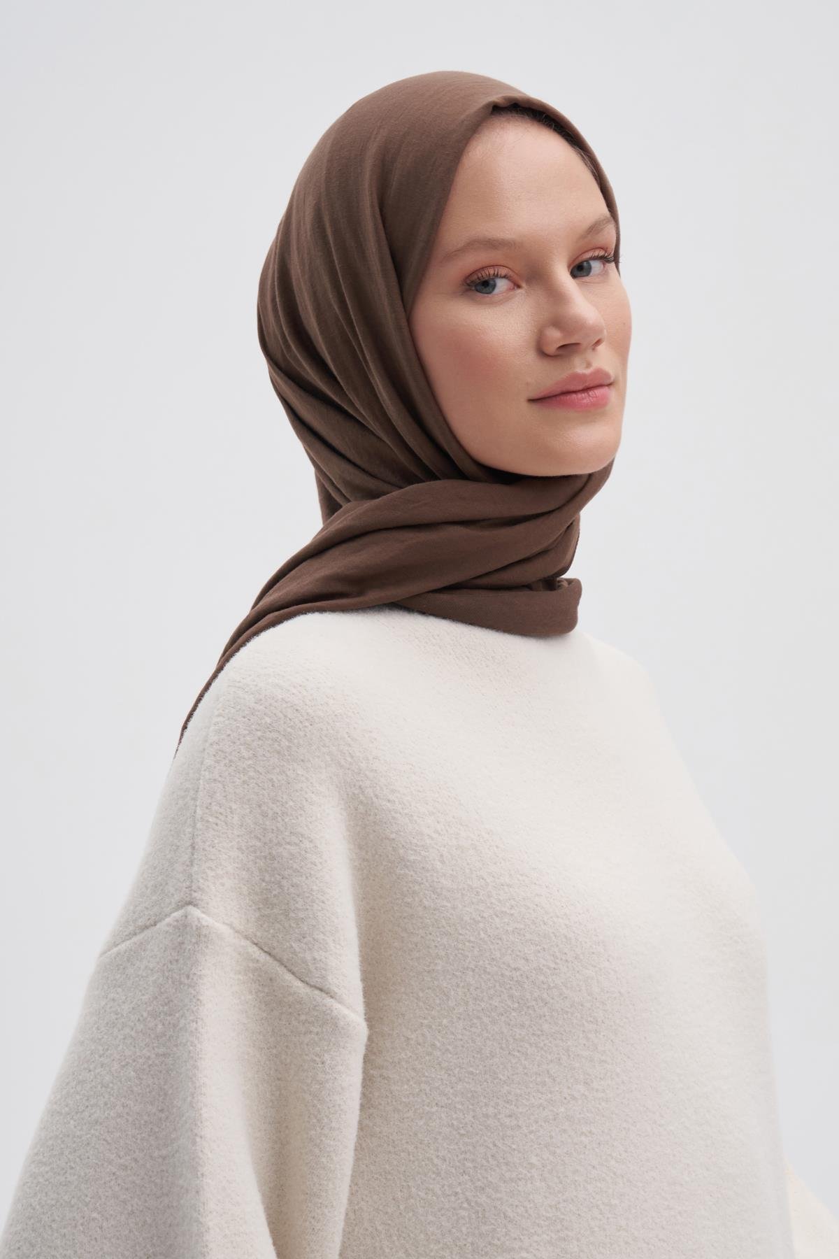 Organik  Kırışık  Şal Küllü Kahve