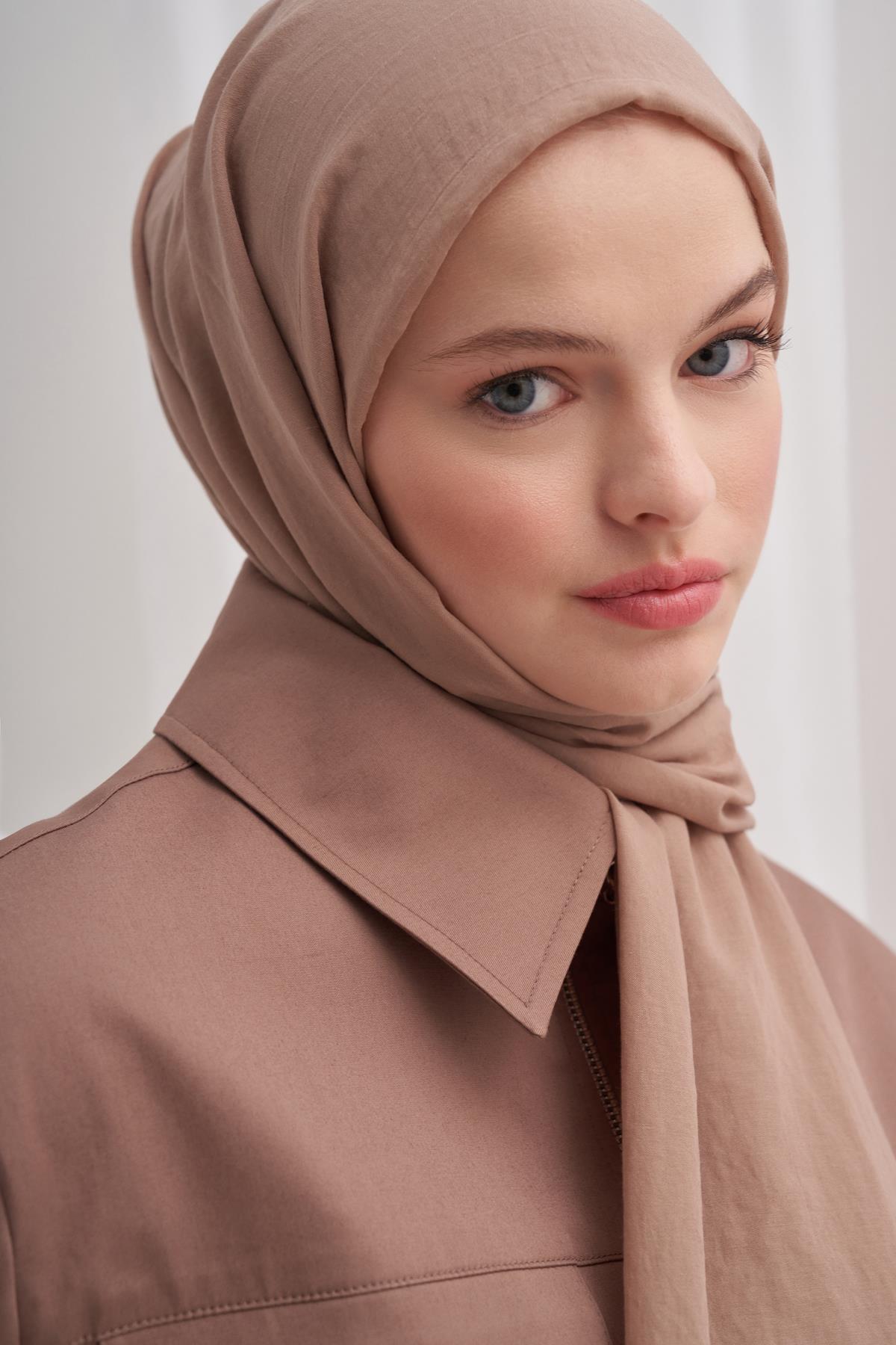 Organik  Kırışık Şal Vizon