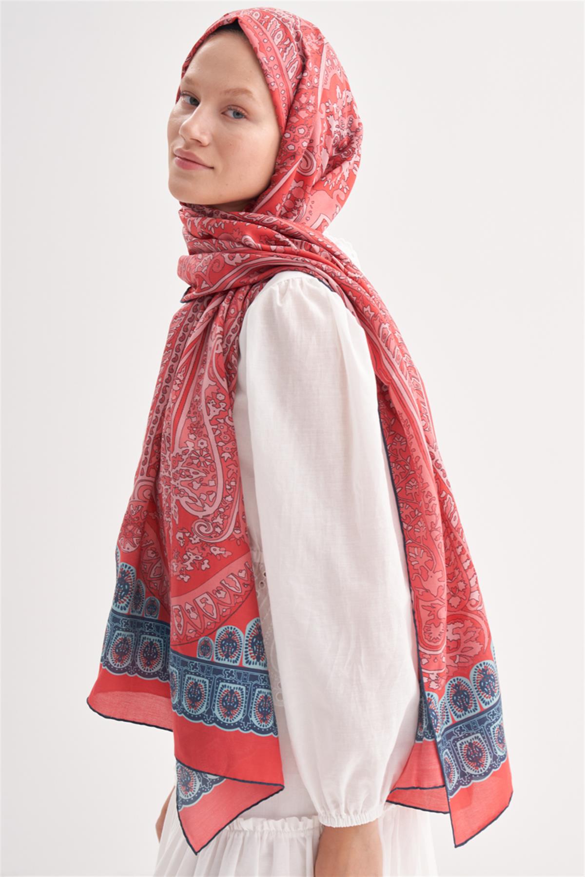 Roots Nar Çiçeği Comfy İpek Şal