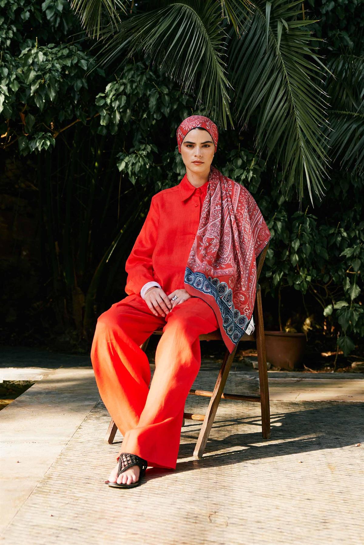 Roots Nar Çiçeği Comfy İpek Şal