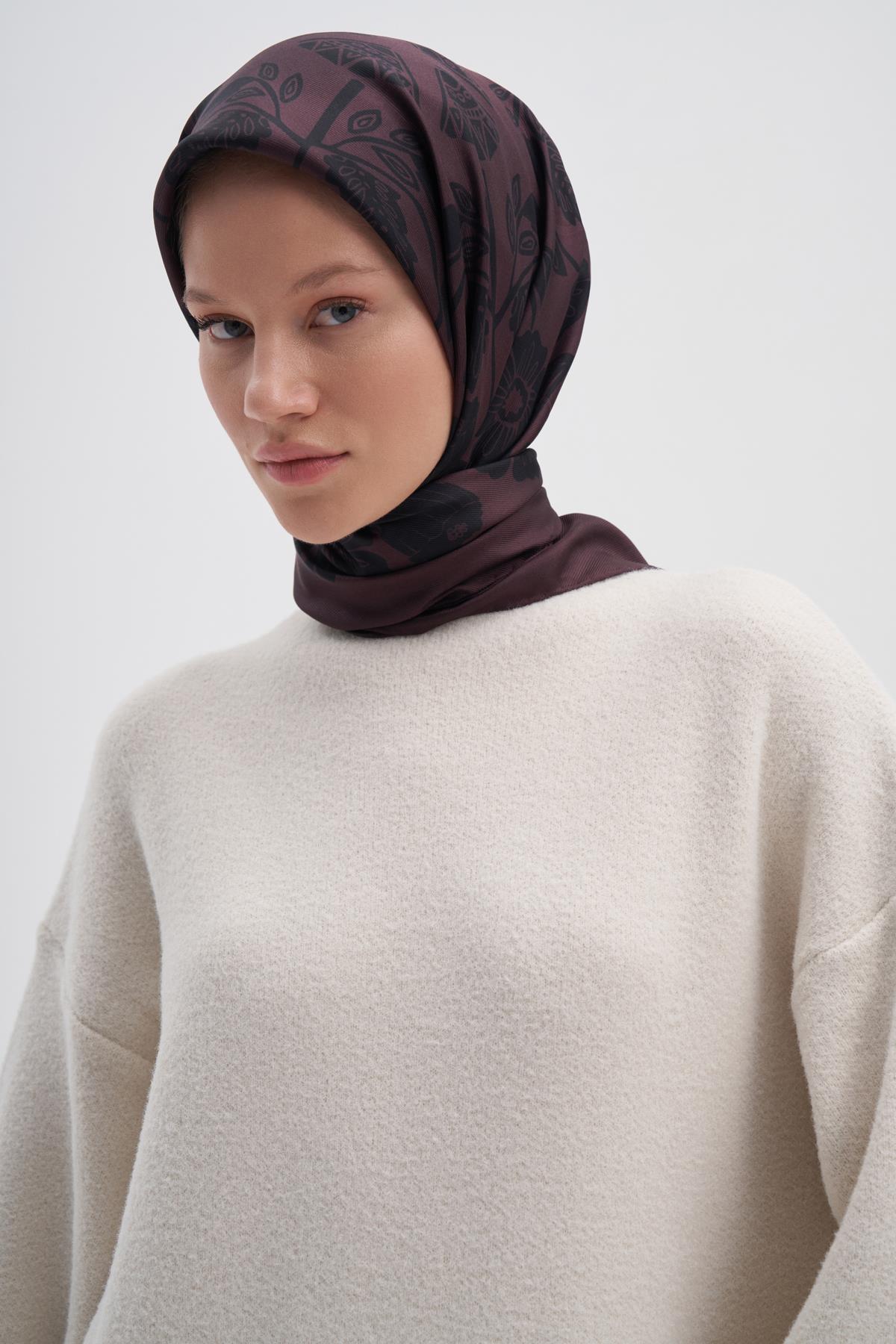 Rose Bordo Mulbary İpek Eşarp