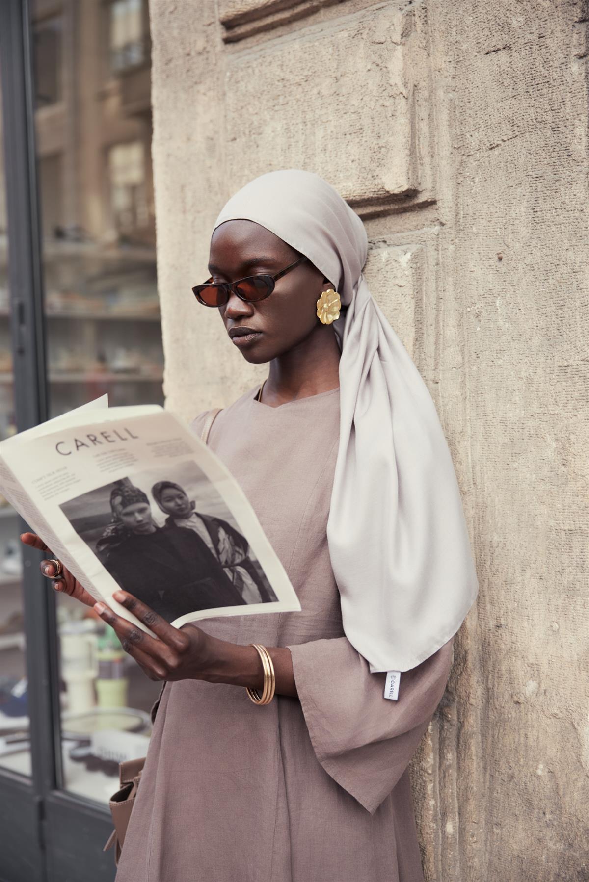 Şantuk Çift Taraflı İpekli Şal Füme