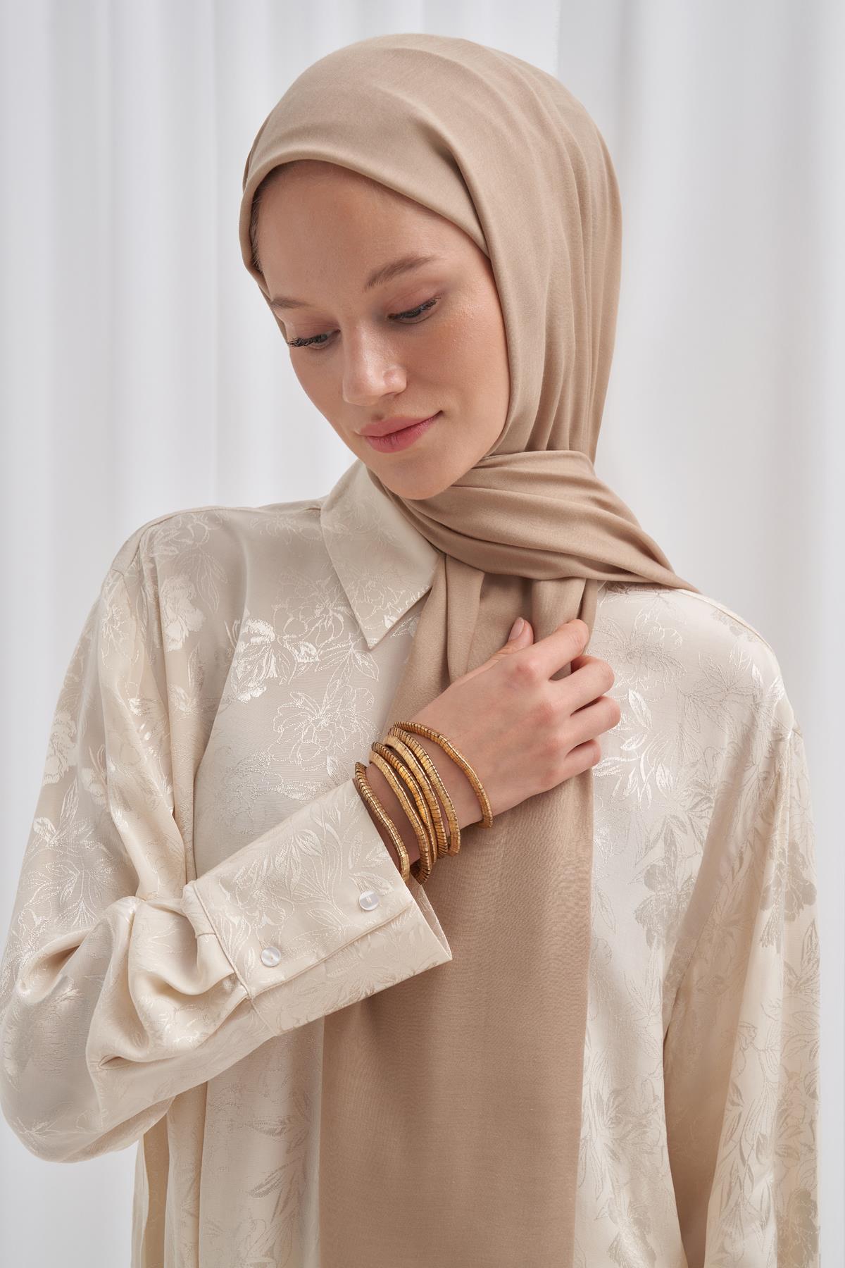 Şantuk Çift Taraflı İpekli Şal Gold