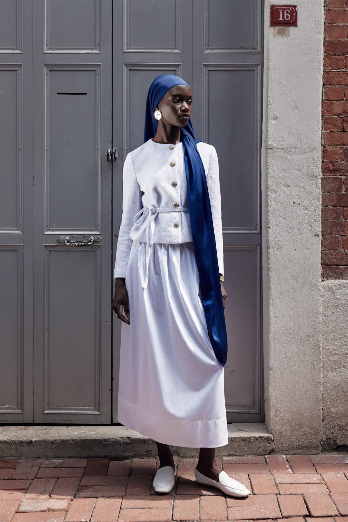 Şantuk Çift Taraflı İpekli Şal İndigo