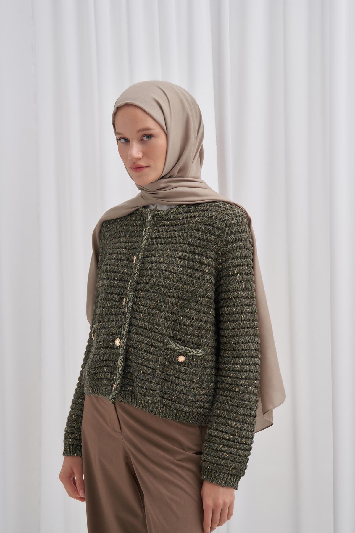 Şantuk Çift Taraflı İpekli Şal Latte