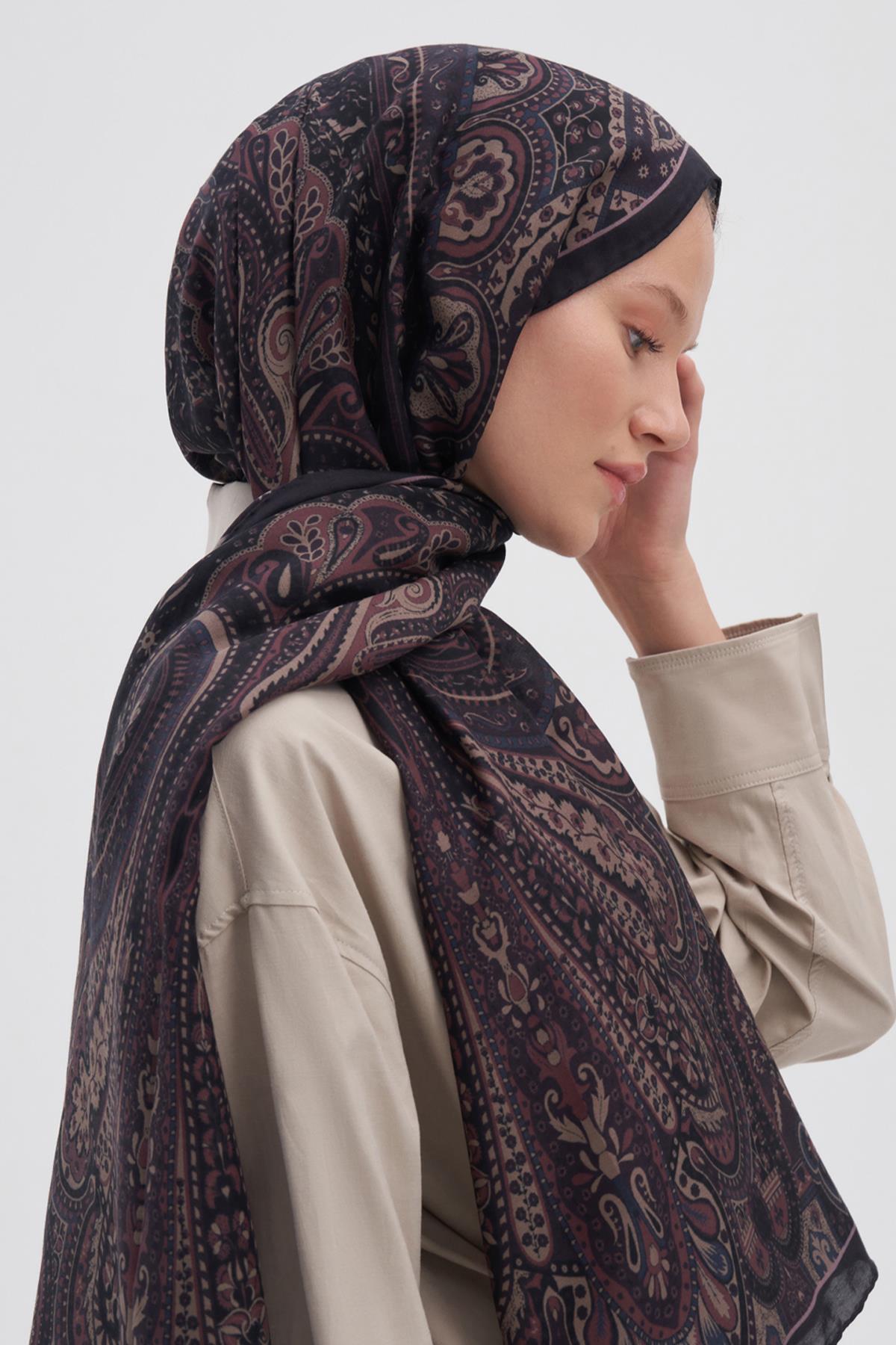 Saphire Gül Kurusu Early İpek Şal