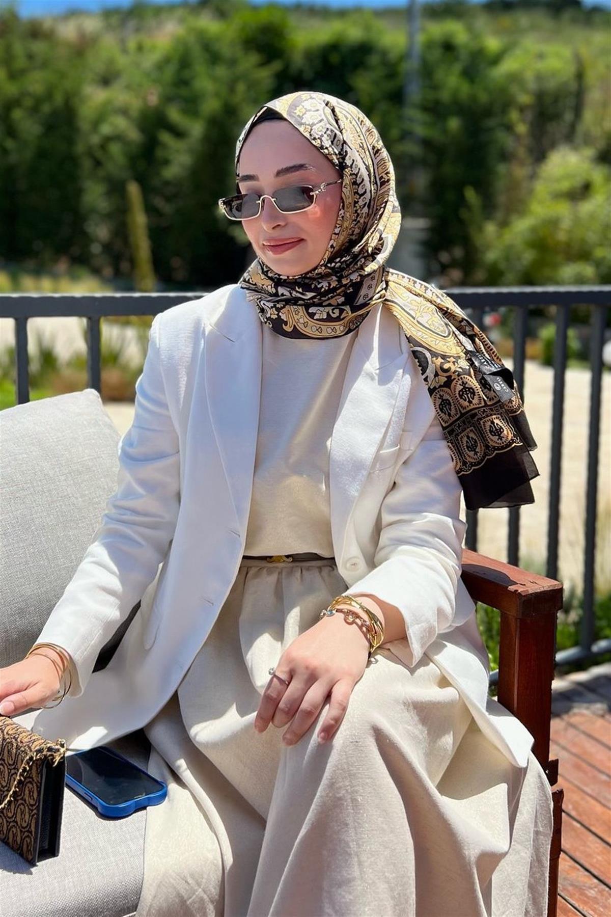 Şeymanın Tercihi Desert Kahve Comfy İpek Şal