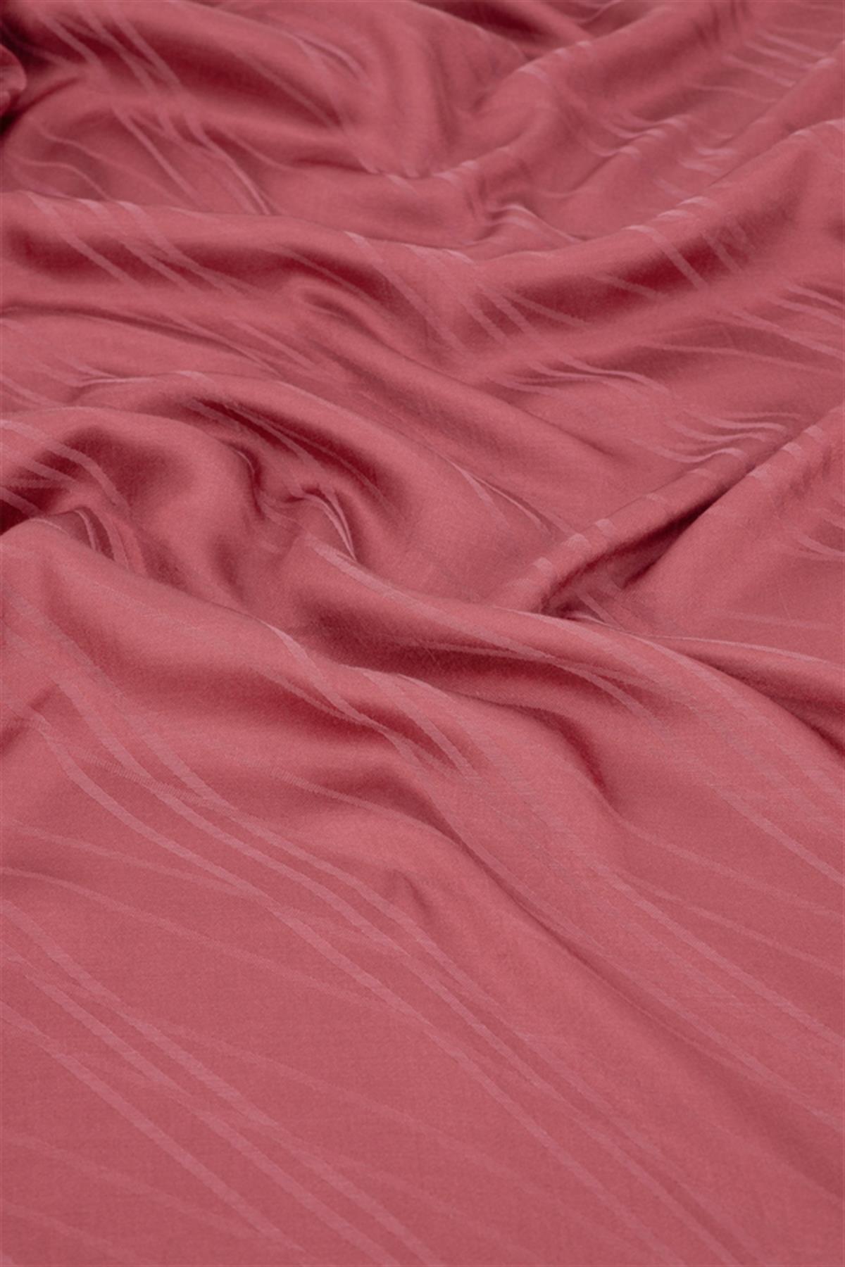 Simetrik Jakar İtalyan İpekli Şal Mercan