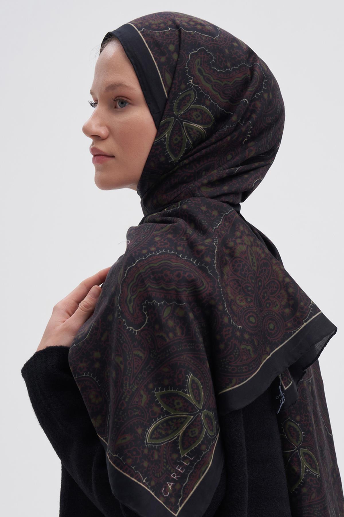 Sky Dark Early İpek Şal