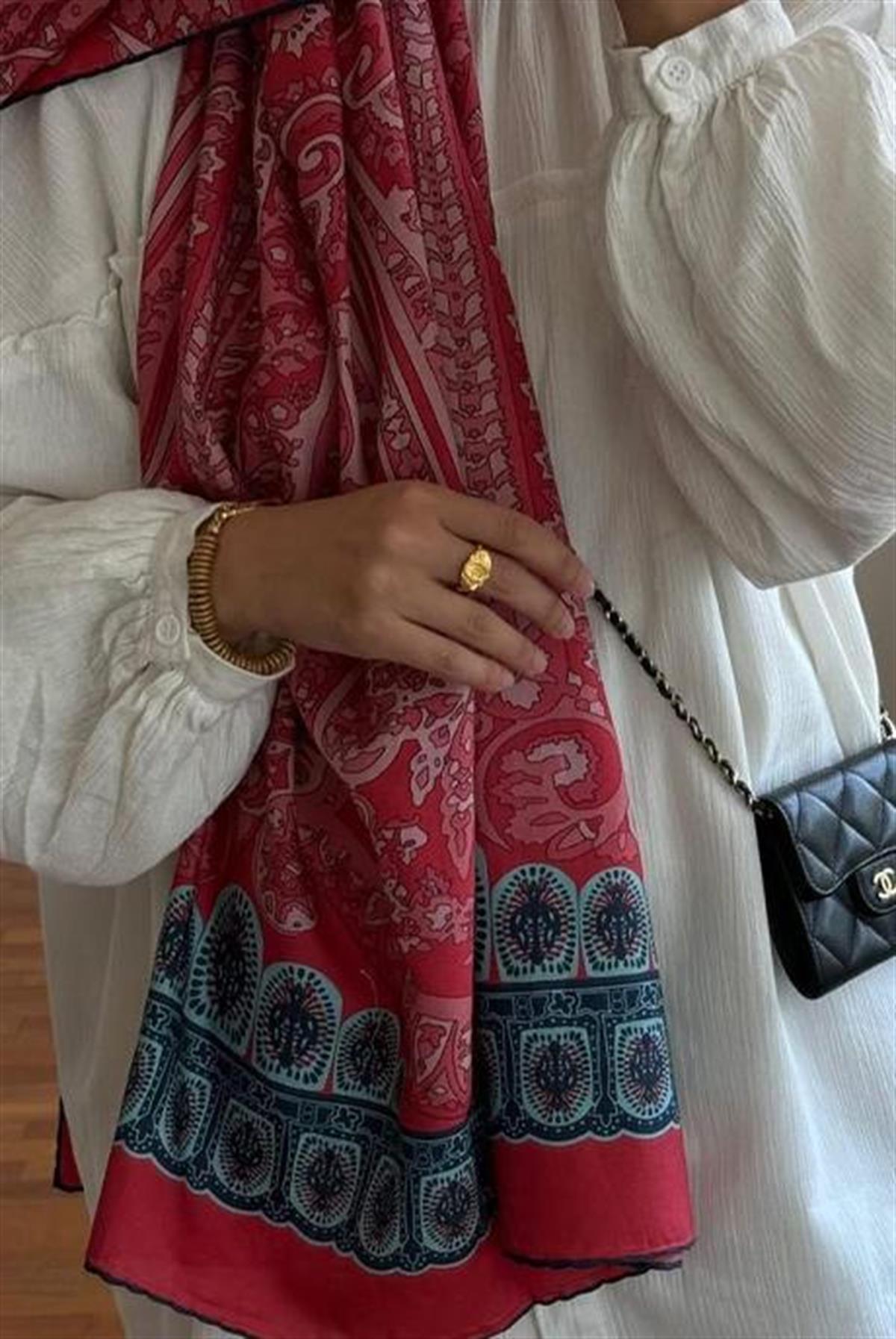 Şühedanın Tercihi Roots Nar Çiçeği Comfy İpek Şal