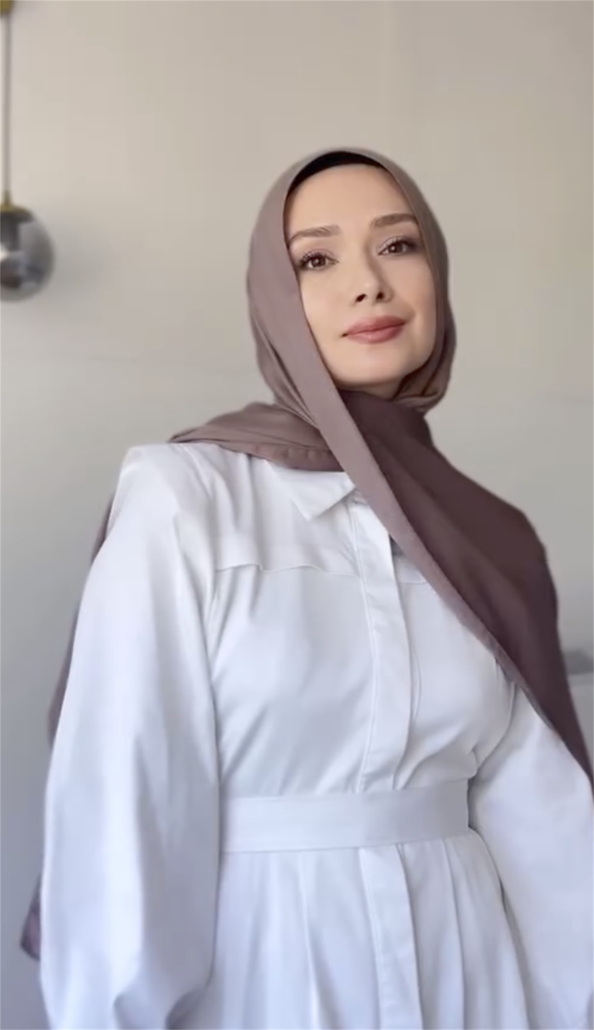 Şühedanın Tercihi Şantuk Çift Taraflı İpekli Şal Soft Kahve