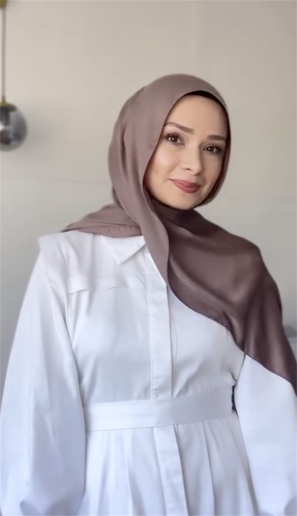 Şühedanın Tercihi Şantuk Çift Taraflı İpekli Şal Soft Kahve