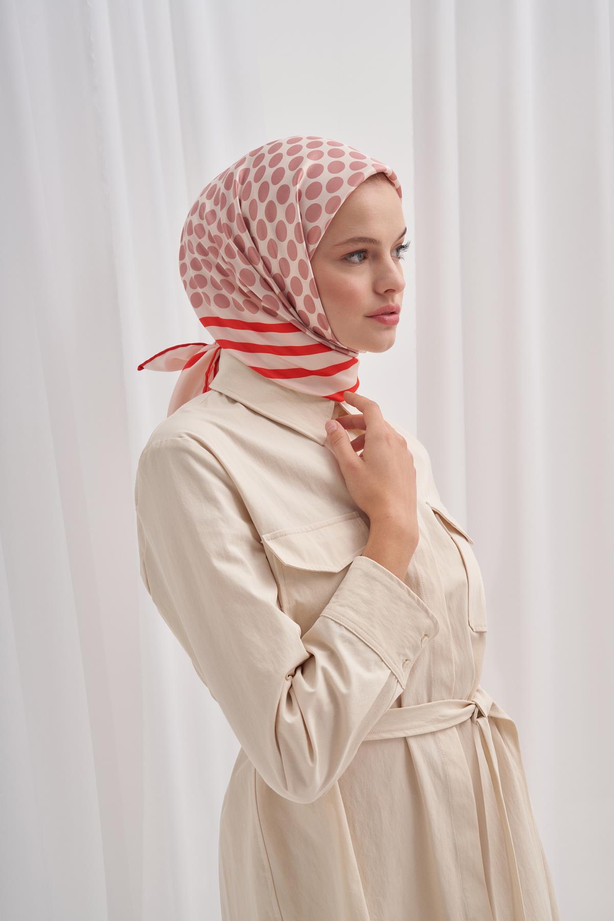 Twill Eşarp Dalee Desen Turuncu