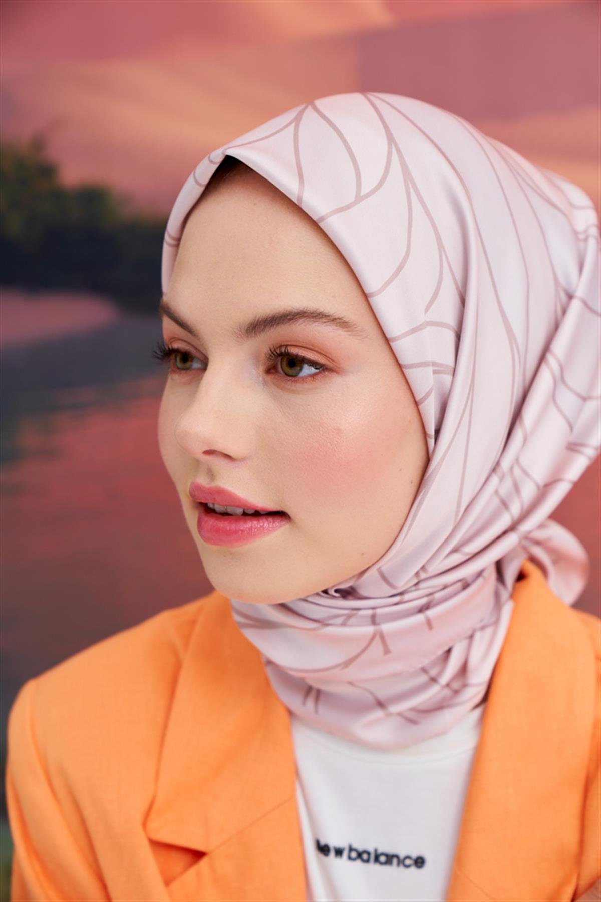 Twill Eşarp Dalga Desen Vizon