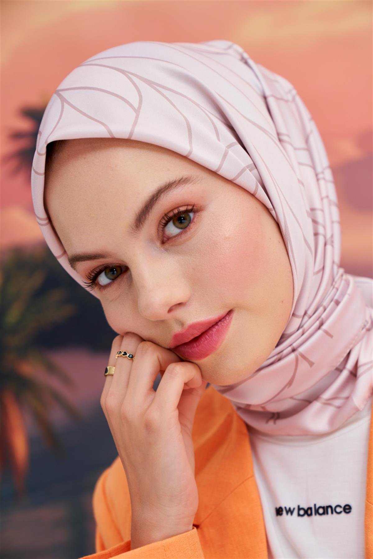 Twill Eşarp Dalga Desen Vizon