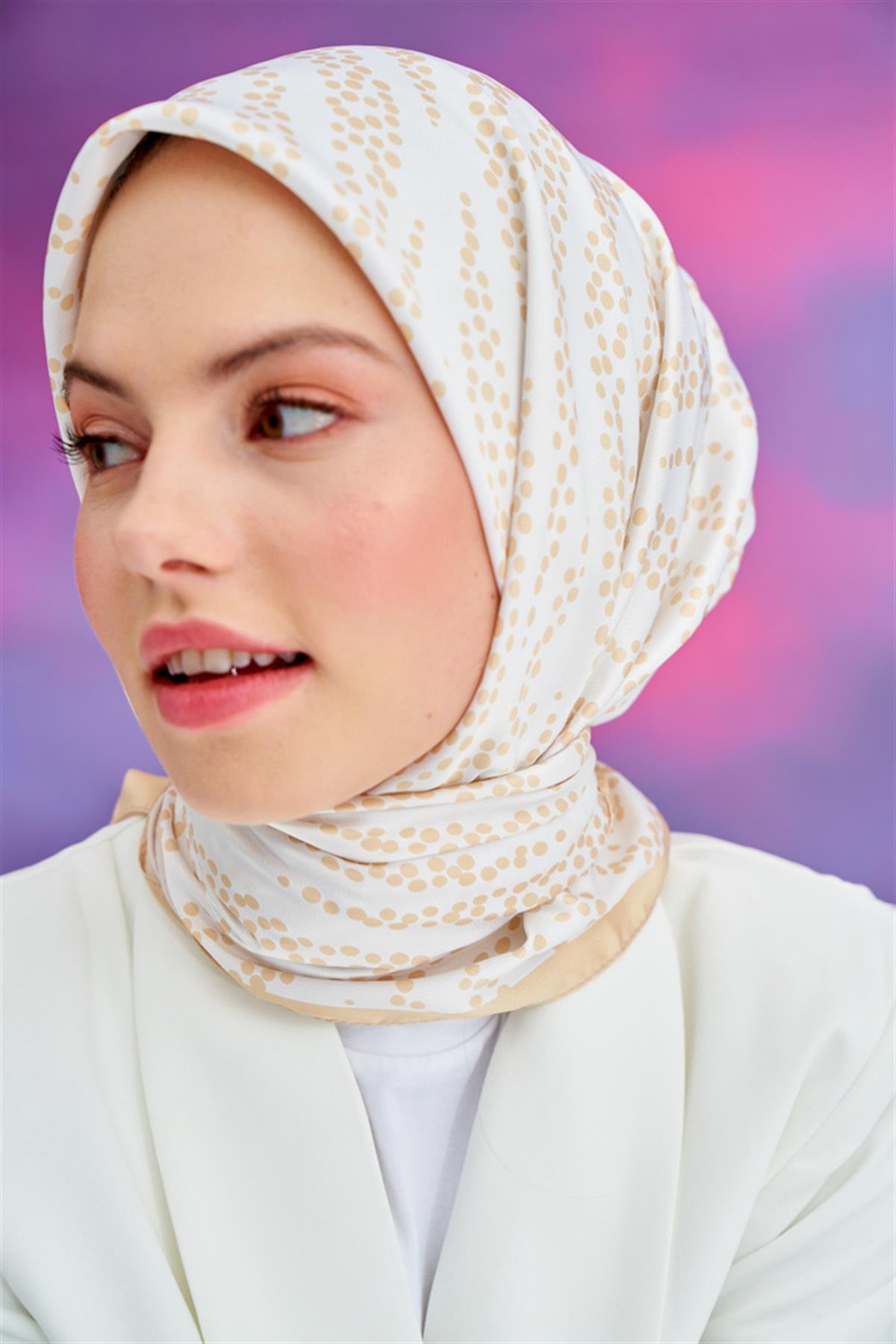 Twill Eşarp Damla Bej