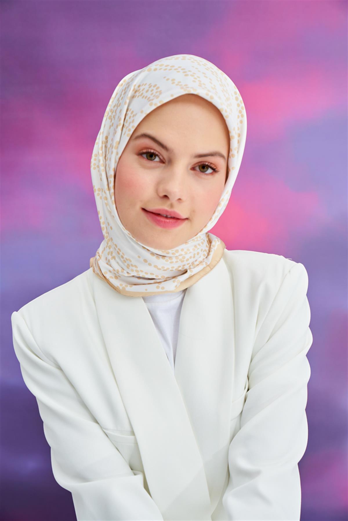 Twill Eşarp Damla Bej