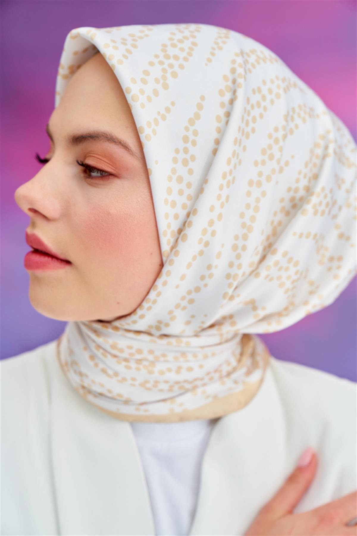 Twill Eşarp Damla Bej