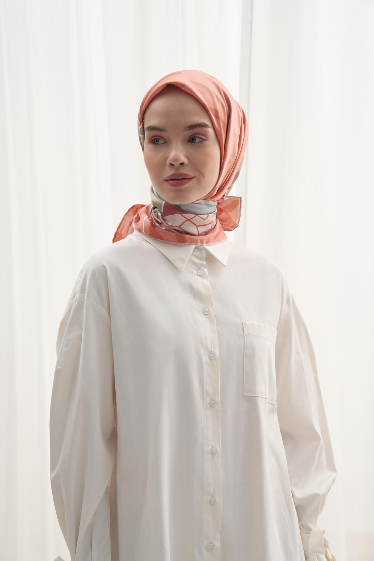 Twill Eşarp Delly Flowers Desen Somon