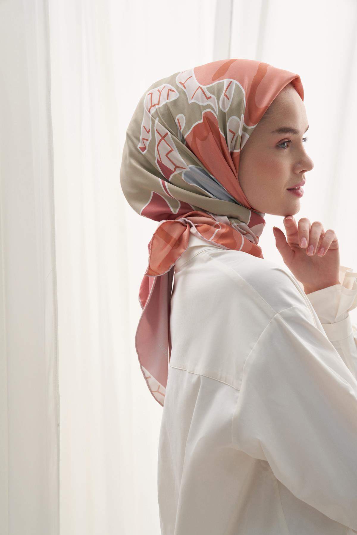 Twill Eşarp Delly Flowers Desen Somon