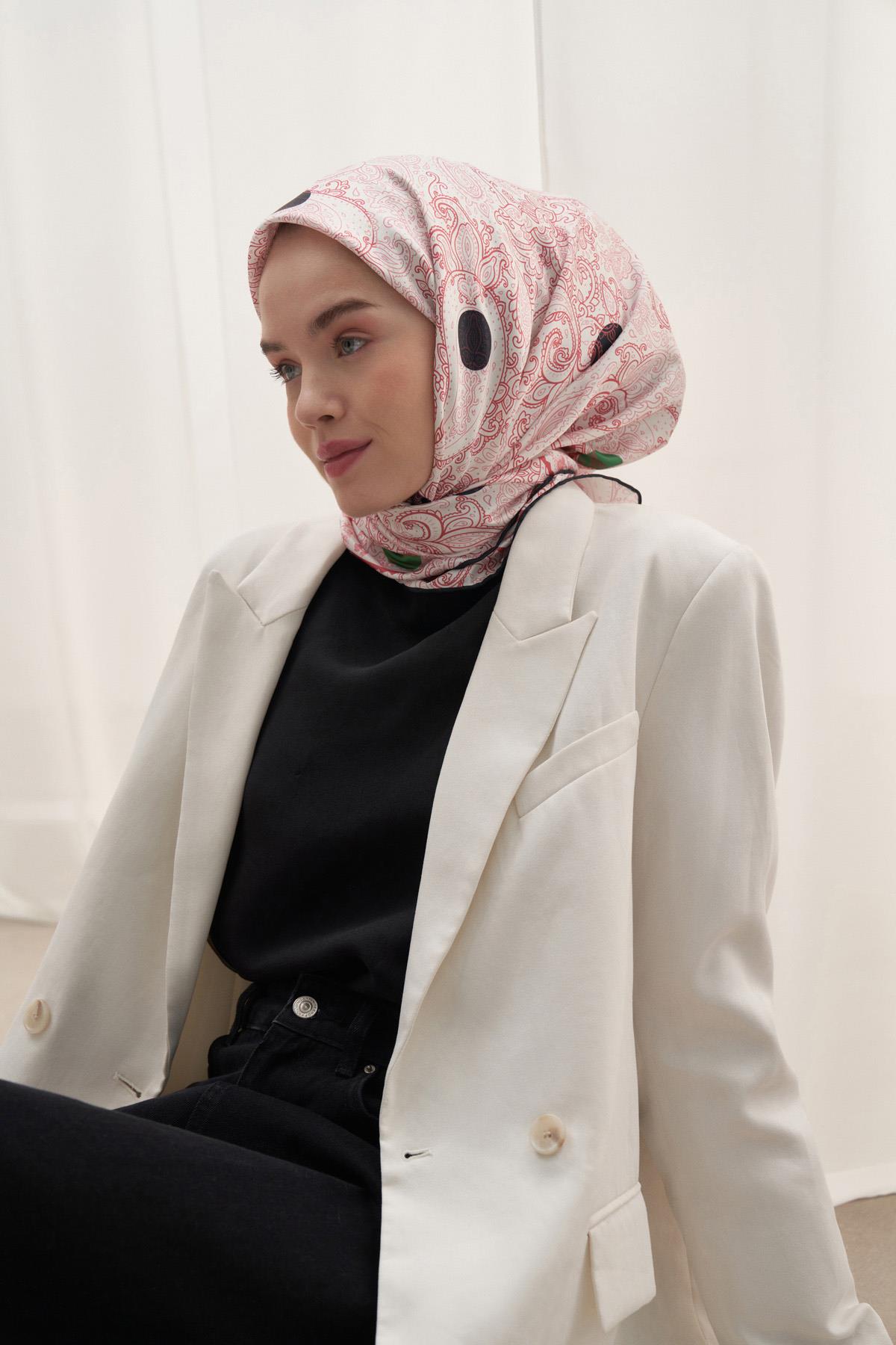 Twill Eşarp Etnik Desen