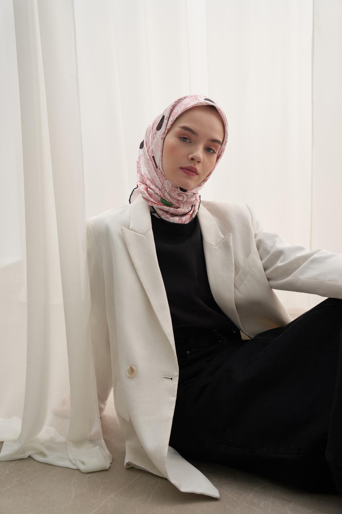 Twill Eşarp Etnik Desen