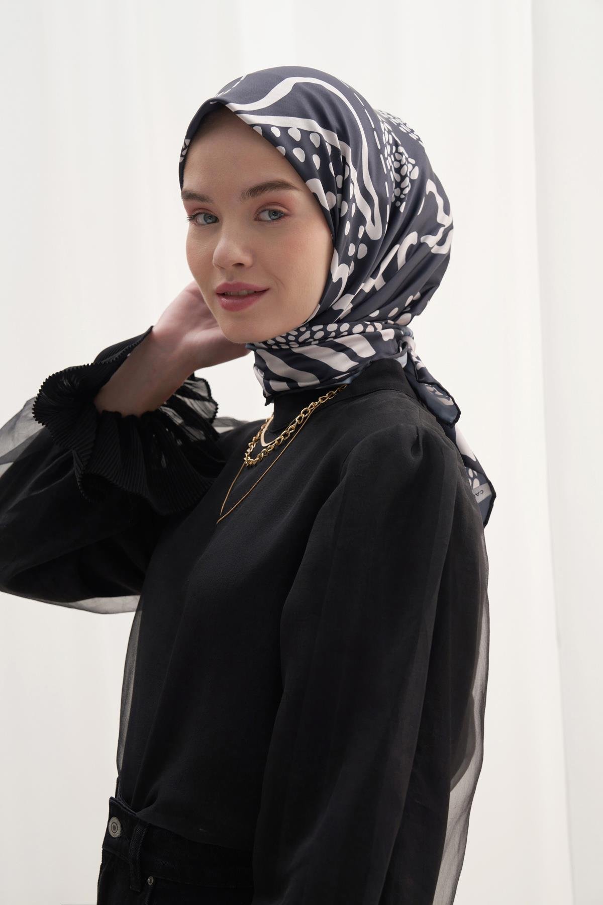 Twill Eşarp Fiona Siyah